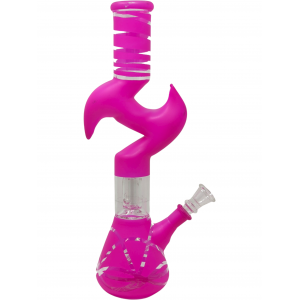 12" Frosted Color Art Double Zong Dome Perc Water Pipe [PCL319]